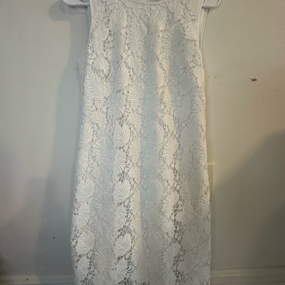 Ann Taylor White Floral Lace Mini Dress